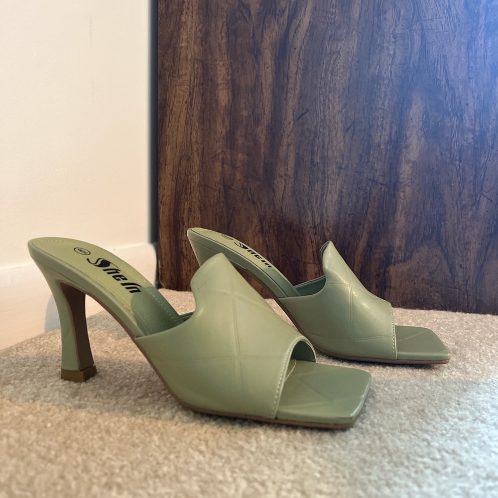 Shein sage green mules